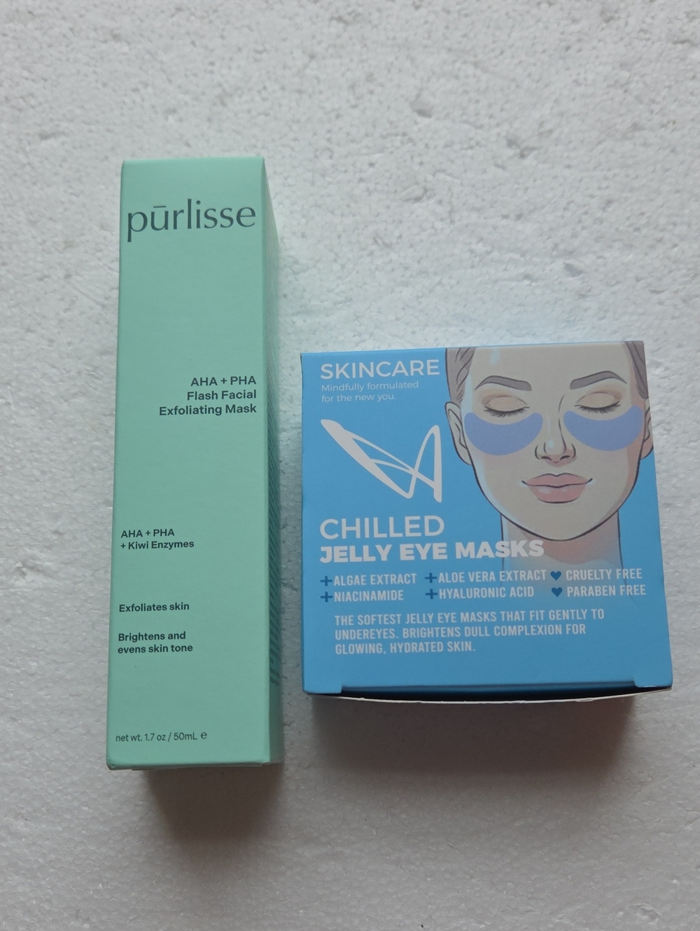Purlisse AHA + PHA Flash Facial Mask 1.7oz & LASplash Chilled Jelly Eye Masks